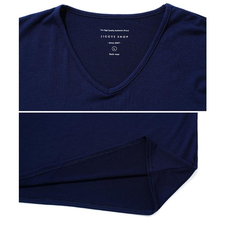 ◆ストレッチVネック無地長袖Tシャツ◆ロンT メンズ Tシャツ | JIGGYS SHOP | 詳細画像5 