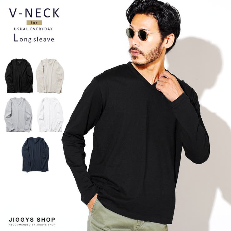 定番◇コットンVネックロンT◇カットソー メンズ ロンT[品番：JG000011777]｜JIGGYS SHOP（ジギーズショップ）のメンズ ファッション通販｜SHOPLIST（ショップリスト）