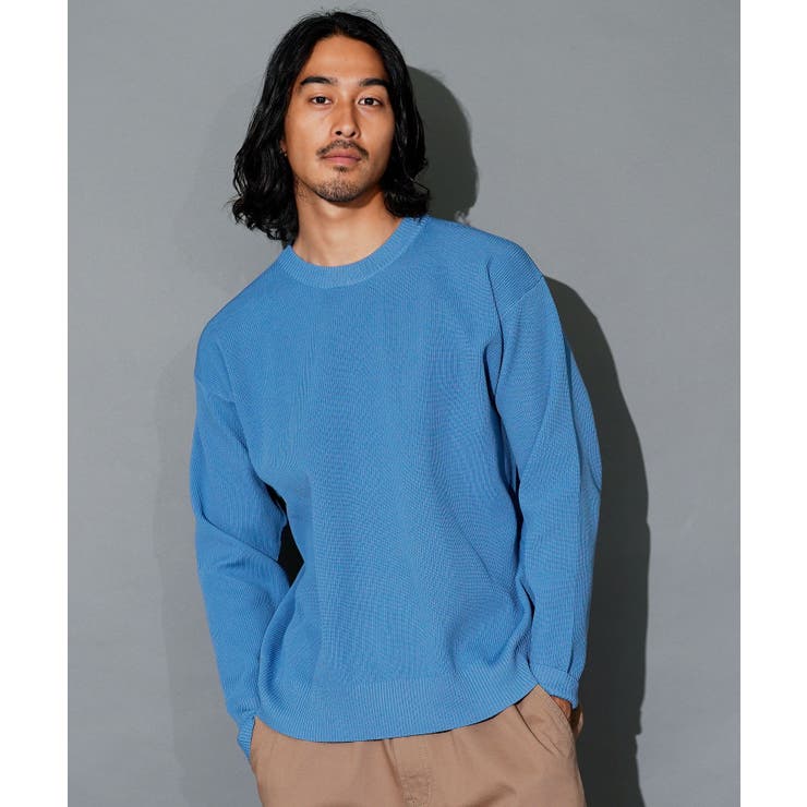 クルーネック ニット アゼ編み[品番：JG000014340]｜JIGGYS SHOP