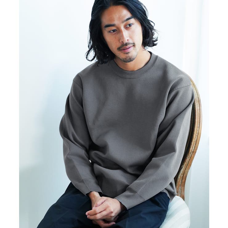 お歳暮・冬ギフト特集 - おとなの週末お取り寄せ倶楽部 クルーネック ニット ワッフル編み[品番：JG000014343]｜JIGGYS トップス