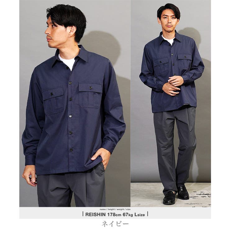 【人気沸騰】 ミリタリーシャツ メンズ 長袖[品番：JG000014356]｜JIGGYS SHOP トップス