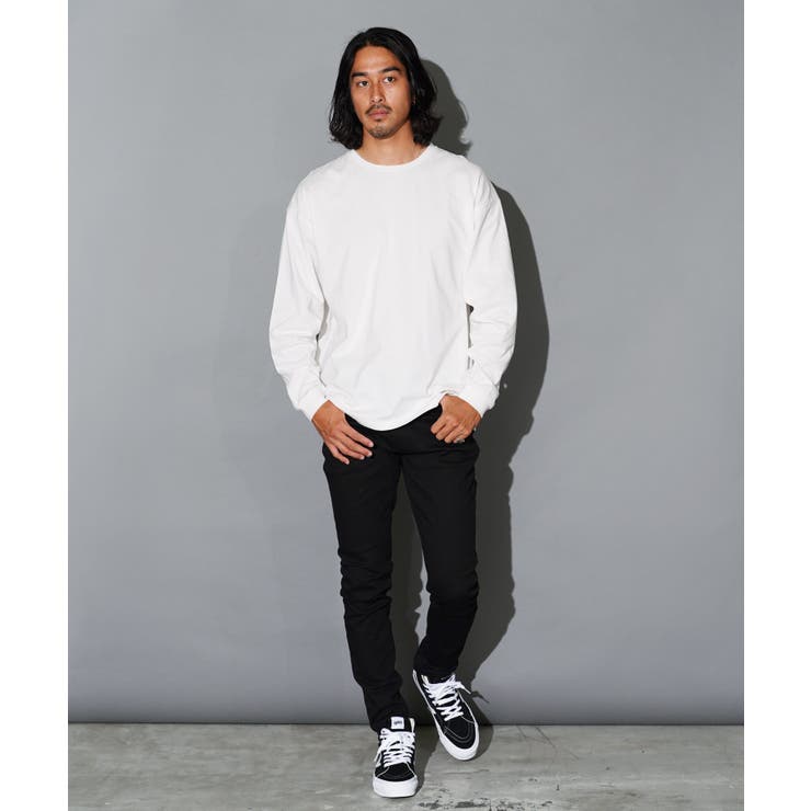 2色 ロングTシャツ 重ね着風 リラックス ラフ ルーズ カジュアル HUG.U トップス ロンT レイヤード 風 レディース カットソー