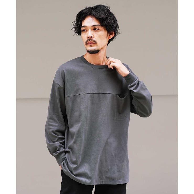 吸汗速乾 ロンT メンズ◇切替ポケロンT◇Tシャツ[品番