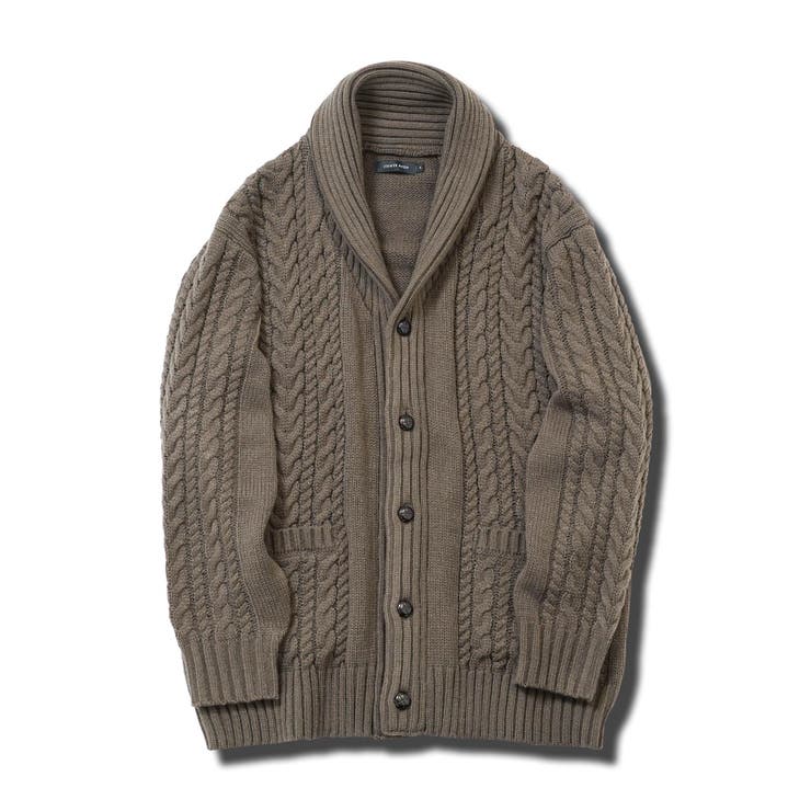 【12月スーパーSALE 15%OFF】 ショールカラー カーディガン メンズ[品番：JG000014359 カーディガン