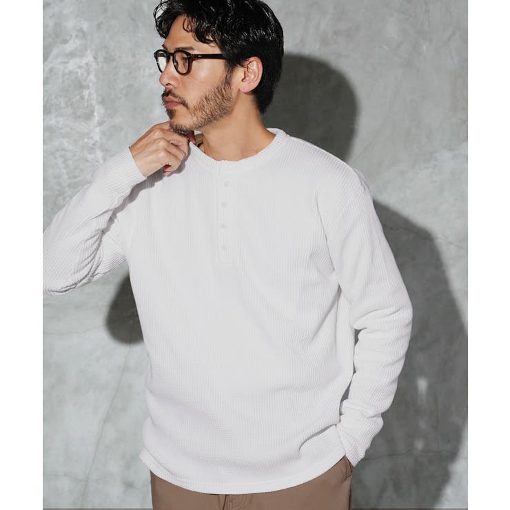 希少 RRL ワッフル サーマル ヘンリーネック シャツ Lサイズ 長袖