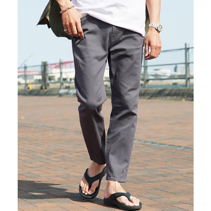 aチャコールグレー | 9分丈 アンクルパンツ メンズ◆テーパードアンクルチノパンツ◆スリムパンツ | JIGGYS SHOP