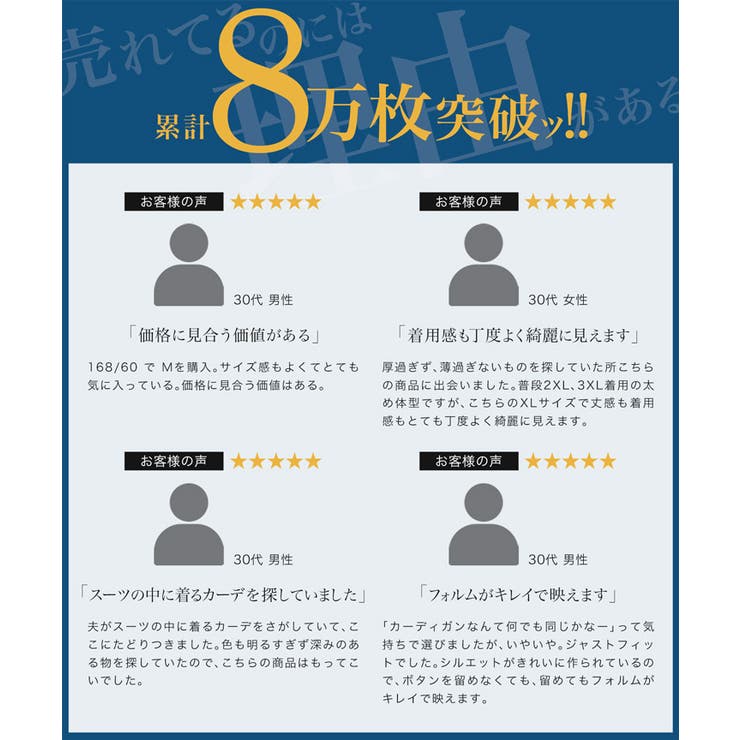 カーディガン メンズ◆コットンカラーニットカーディガン◆cardigan | JIGGYS SHOP | 詳細画像5