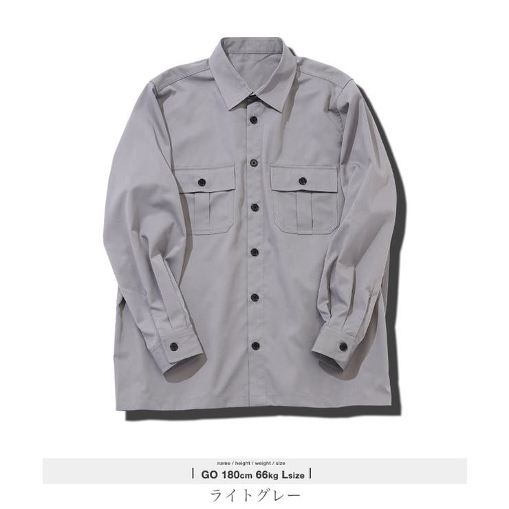 ミリタリーシャツ メンズ 長袖[品番：JG000014356]｜JIGGYS SHOP