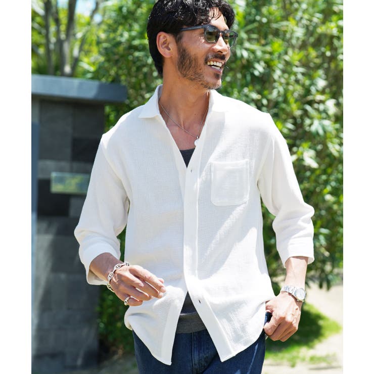 Aホワイト | パナマシャツ 綿コットン シャツ | JIGGYS SHOP