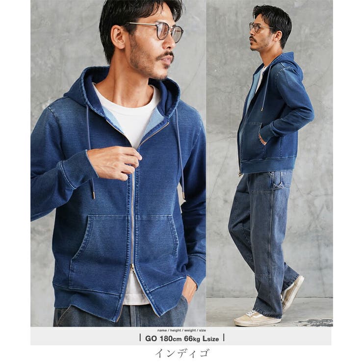◇スウェットデニムZIPパーカー◇[品番：JG000010105]｜JIGGYS