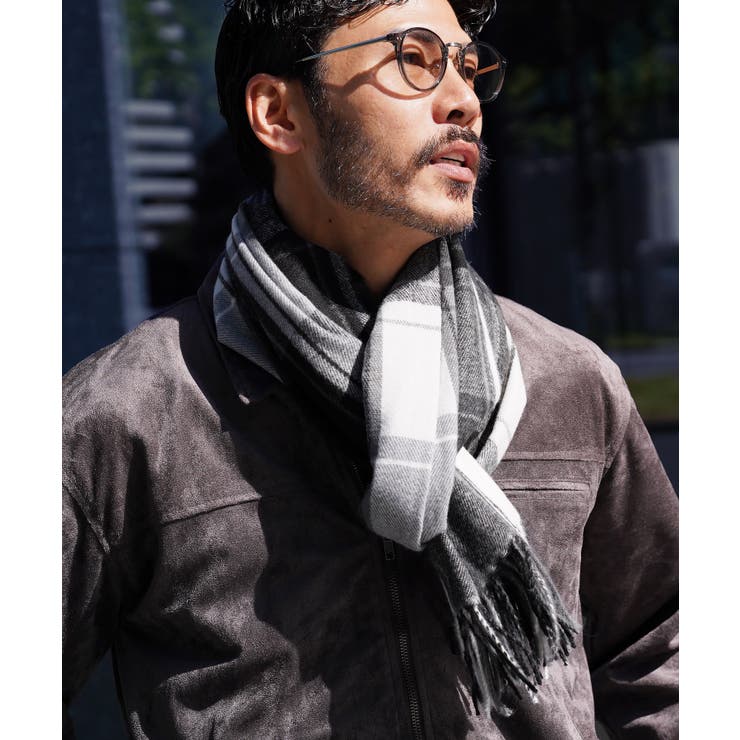 タータンブラック | マフラー チェック 大判ストール | JIGGYS SHOP