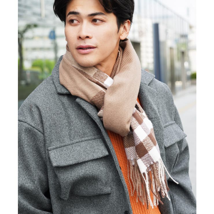 ブラウンチェック | マフラー チェック 大判ストール | JIGGYS SHOP