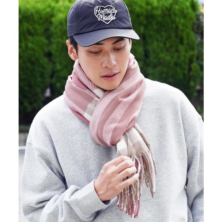 ピンクチェック | マフラー チェック 大判ストール | JIGGYS SHOP