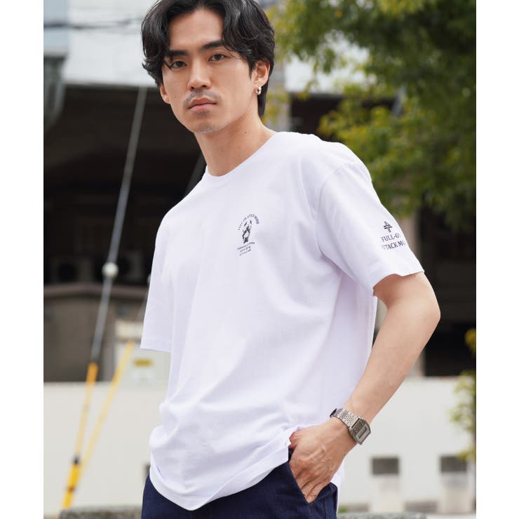 Mホワイト | Tシャツ メンズ オーガビッツマルチロゴパターン半袖Tシャツ | JIGGYS SHOP