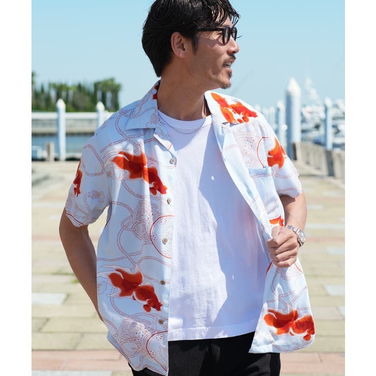 ゴールドフィッシュ | アロハシャツ メンズ シャツ 半袖シャツ 開襟シャツ 柄シャツ リゾート | JIGGYS SHOP