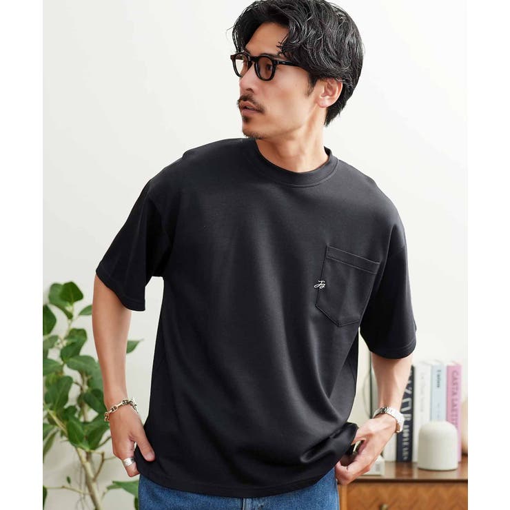接触冷感ポケット付きとろみ刺繍半袖Tシャツ メンズ ポケT | JIGGYS SHOP | 詳細画像15 