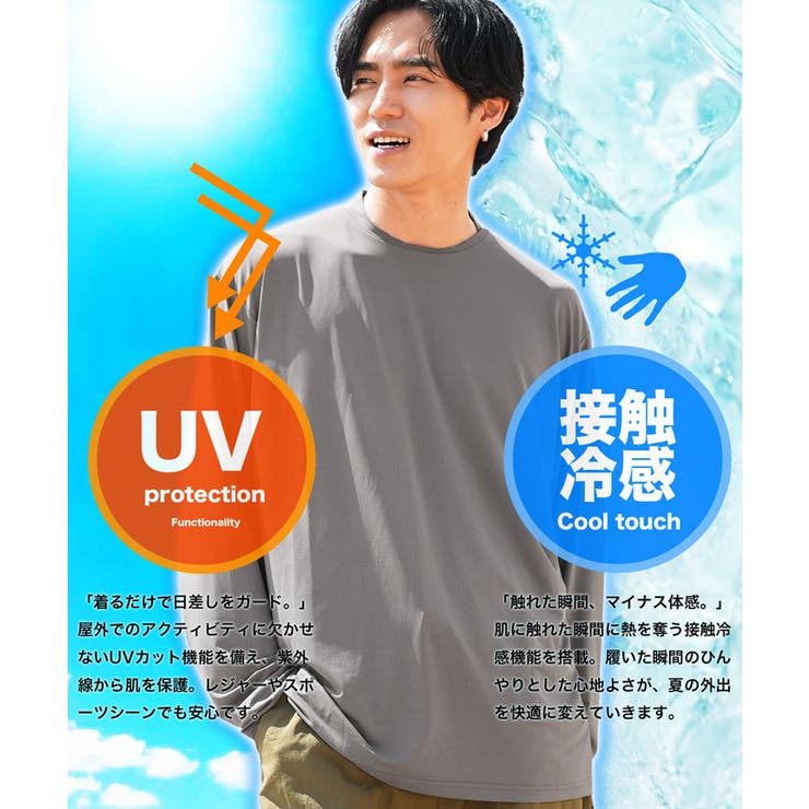 メッシュ UVカット 接触冷感 クルーネック長袖ラッシュガード ストレッチ | JIGGYS SHOP | 詳細画像5 