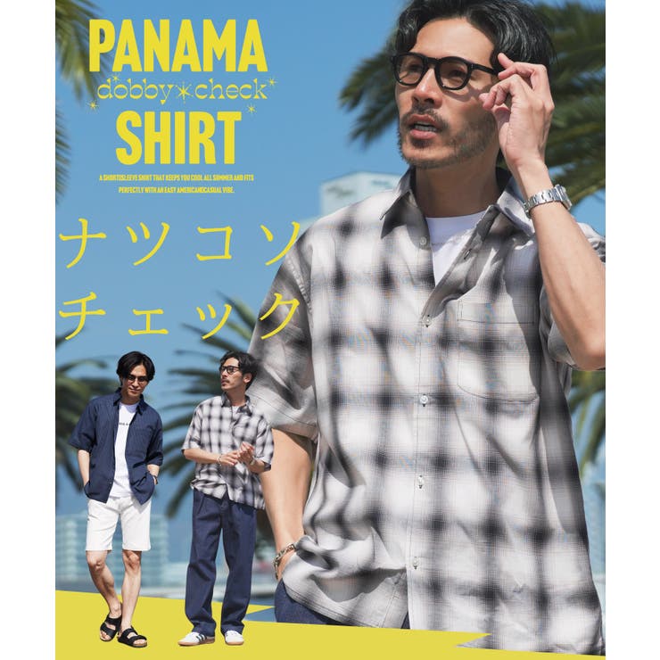 オンブレーチェックシャツ パナマシャツ メンズ 半袖シャツ 綿100％ | JIGGYS SHOP | 詳細画像3 
