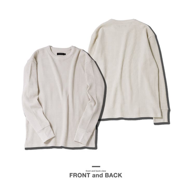 ロンT メンズ ワッフルサーマル 長袖Tシャツ カットソー 無地