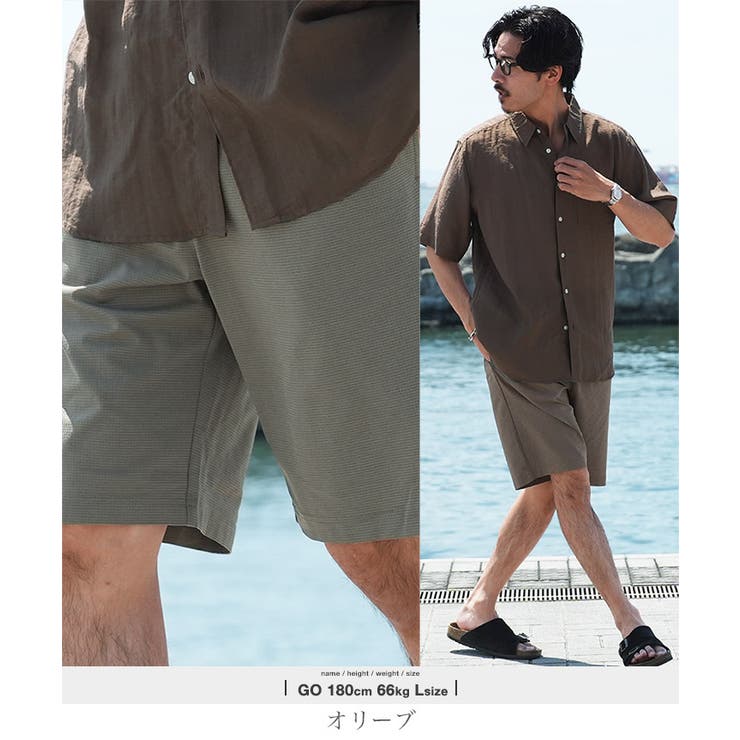 オリーブ | ハーフパンツ 接触冷感 メッシュイージーショートパンツ | JIGGYS SHOP
