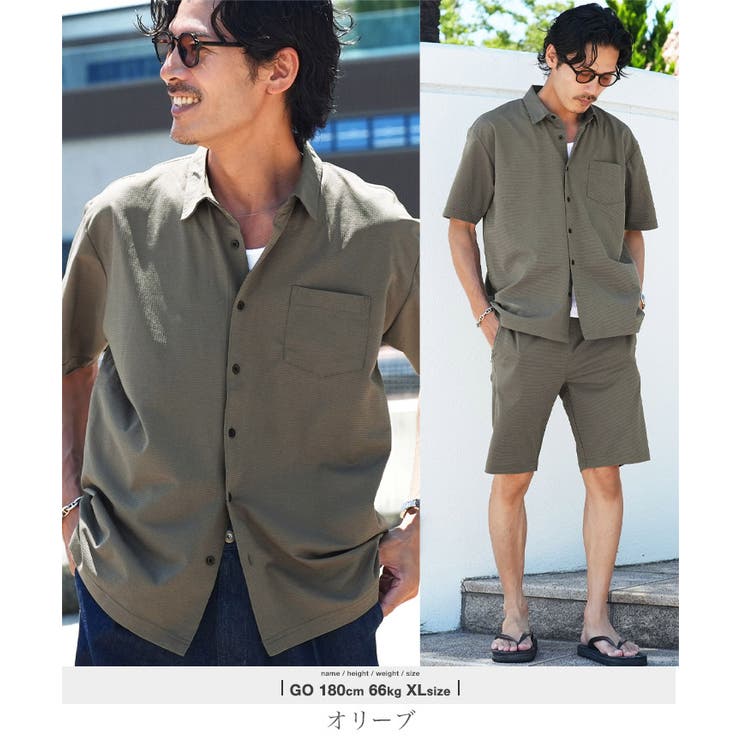 オリーブ | メッシュ 接触冷感 半袖シャツ | JIGGYS SHOP
