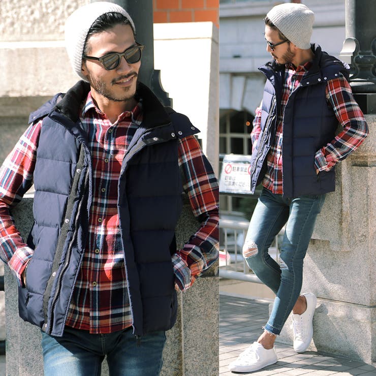 ◇roshell(ロシェル) 2WAYフードダウンベスト◇ダウンベスト メンズ