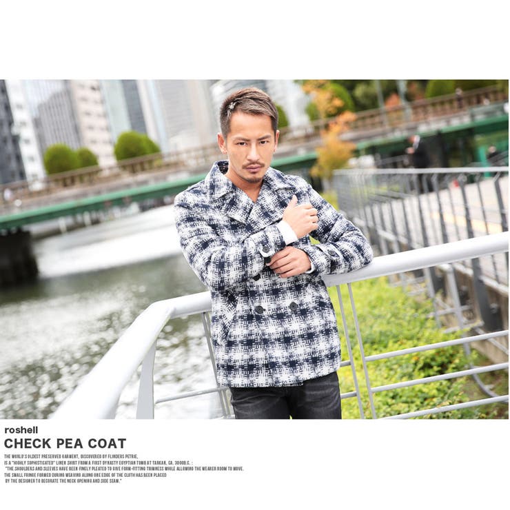 ◇roshell チェック Pコート◇Pコート[品番：JG000008121]｜JIGGYS  SHOP（ジギーズショップ）のメンズファッション通販｜SHOPLIST（ショップリスト）