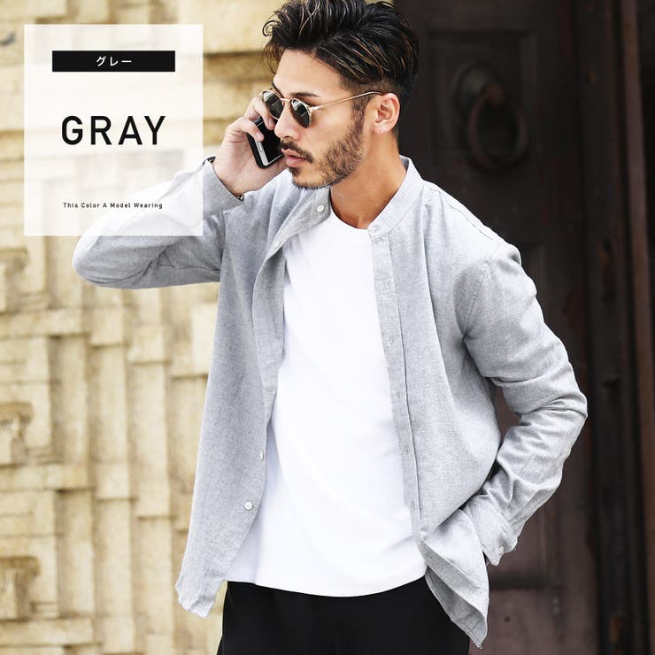 シャツ メンズ 服 韓国 バンドカラーネルシャツ 品番 Jg Jiggys Shop ジギーズショップ のメンズ ファッション通販 Shoplist ショップリスト