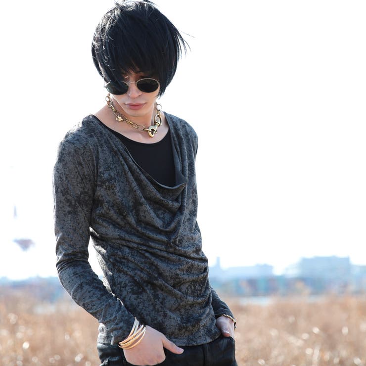 ◇Roshell ムラ染めカットオフドレープロンT◇お兄系 Men[品番