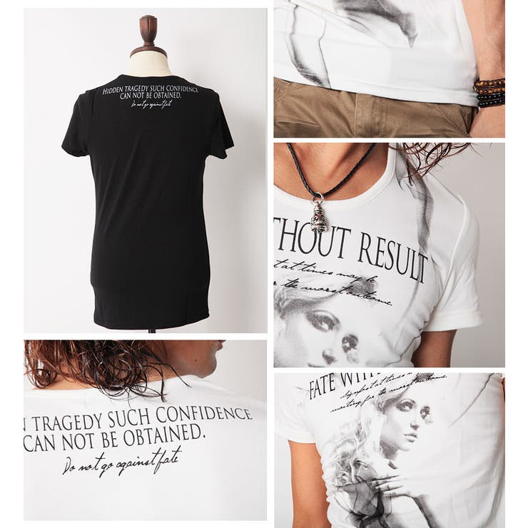 ◇Roshell(ロシェル) Uネックガールフォト半袖Tシャツ◇お兄系 Men