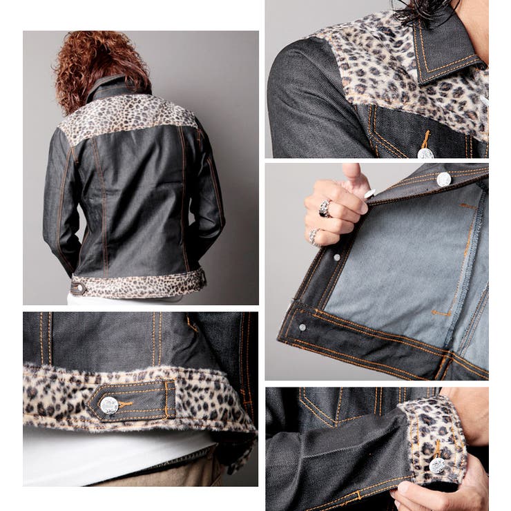 ◇Roshell(ロシェル) レオパードデニムジャケット◇お兄系 Men[品番