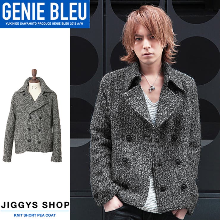 ◇GENIE BLEU(ジェニーブルー) スケールニットショートPコート◇お兄系 