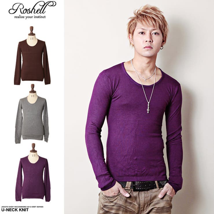 Roshell Uネックニット お兄系 Men 品番 Jg Jiggys Shop ジギーズショップ のメンズ ファッション通販 Shoplist ショップリスト