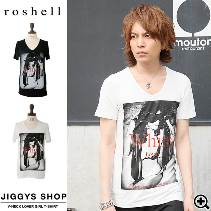 ◇Roshell(ロシェル) VネックラバーガールTシャツ◇お兄系 Men[品番