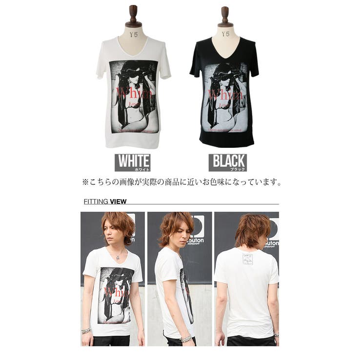希少 FUGA ラメロゴ Vネック ロンT メンズ 平成 お兄系 archive ◇Roshell(ロシェル) VネックラバーガールTシャツ◇お兄系 Men[品番