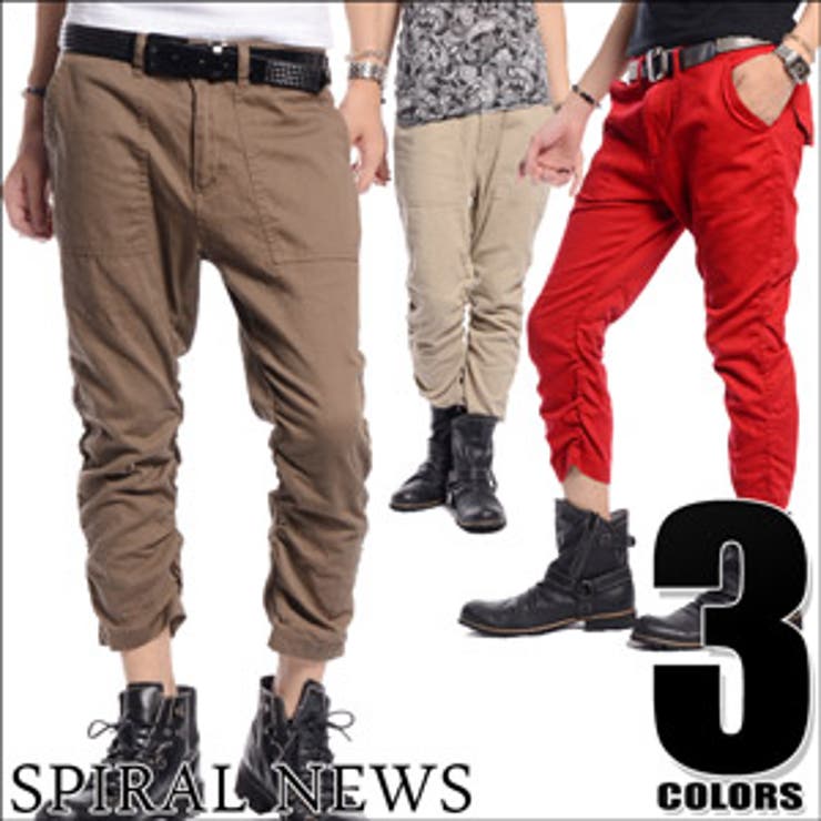 ◇SPIRALNEWS シャーリングクロップドパンツ◇お兄系 Men[品番