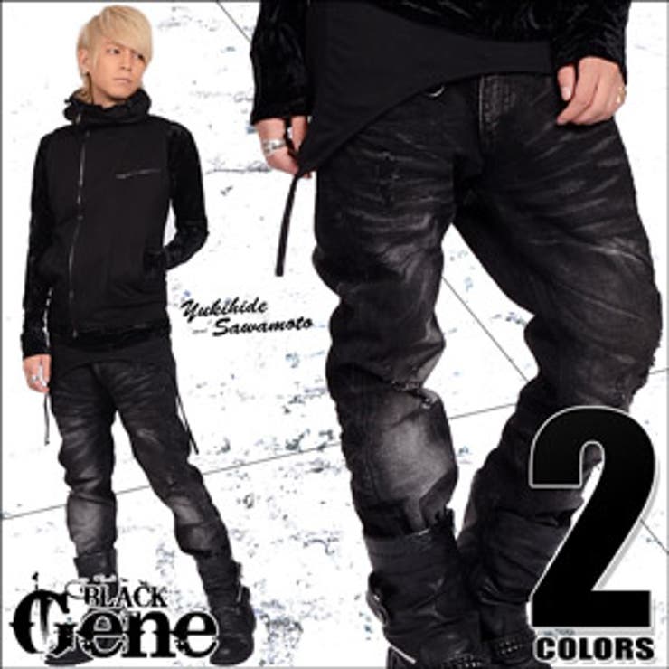 GLAD NEWS ★スタッズ ダメージ ブーツカット Y2K デニム ジーンズ Sibra ジーンズ デニム デニムパンツ 星柄×クラッシュ加工が視線