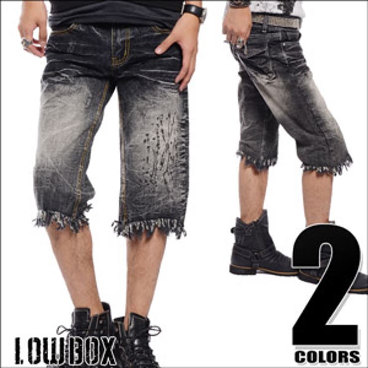 Lowbox ブリーチ加工デニムハーフパンツ お兄系 Men[品番：JG000003983]｜JIGGYS SHOP（ジギーズショップ）の ...