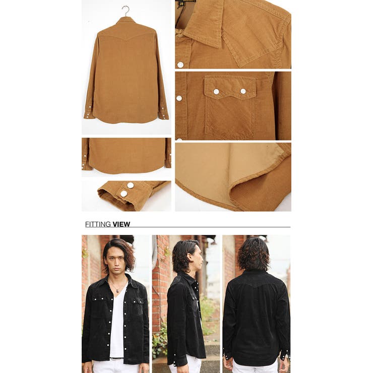 ◇コーデュロイウエスタン長袖シャツ◇お兄系 Men s[品番：JG000002687