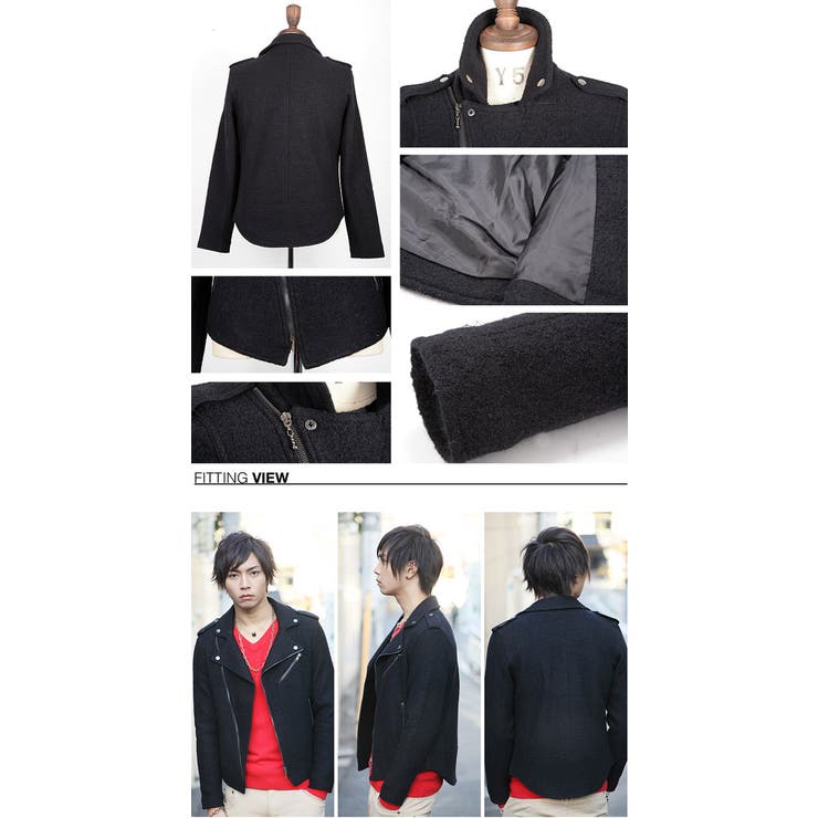 ◇圧縮ニットダブルライダースジャケット◇お兄系 Men s[品番