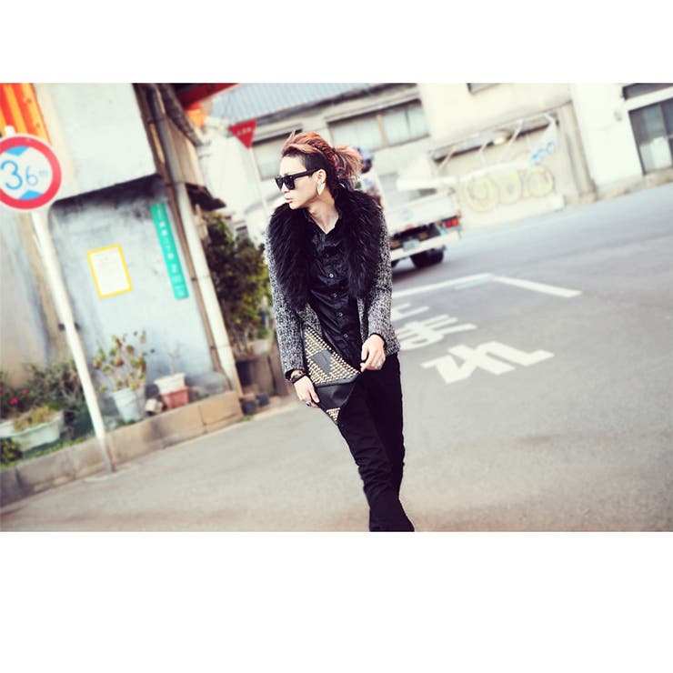 ◇SEANA(シーナ) ファーカラーツイードジャケット◇[品番：JG000006383 