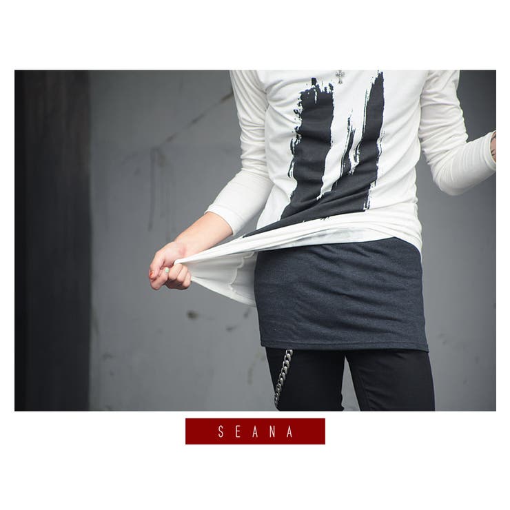 ◇SEANA(シーナ) ワイドUネックインクペイントロンT◇ロンT