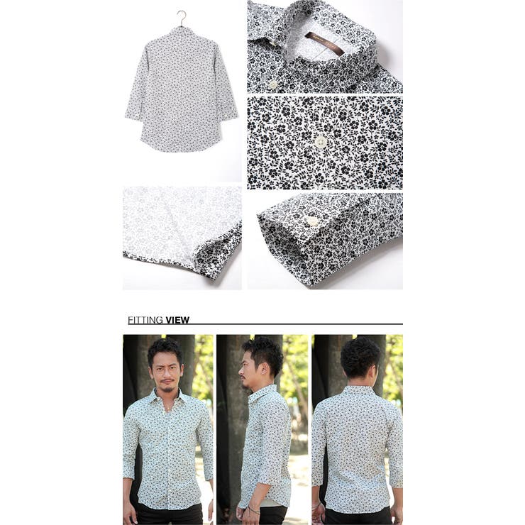 RANDYS 長袖　38 小花柄　ロングシャツ 楽天市場】部分1-2日発送 シャツメンズ 和柄 アロハシャツ 綿