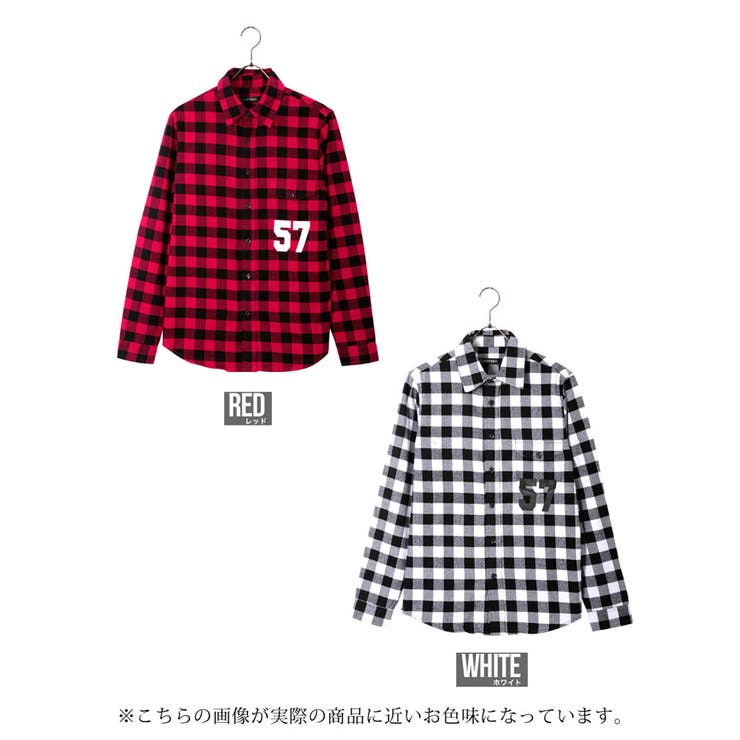 rebtrait ナンバリングブロックチェックシャツ ◇REBTRAIT ナンバリングブロック チェックシャツ◇シャツ[品番