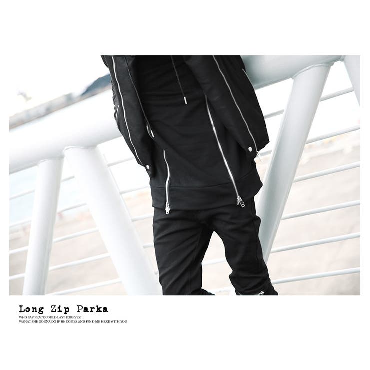 【レア！アルゴンキン♣️前開きロングパーカー】ブラック❇︎フリーサイズ❇︎匿名配送 ◇SEANA ロングZIPパーカー◇パーカー ヴィジュアル系[品番