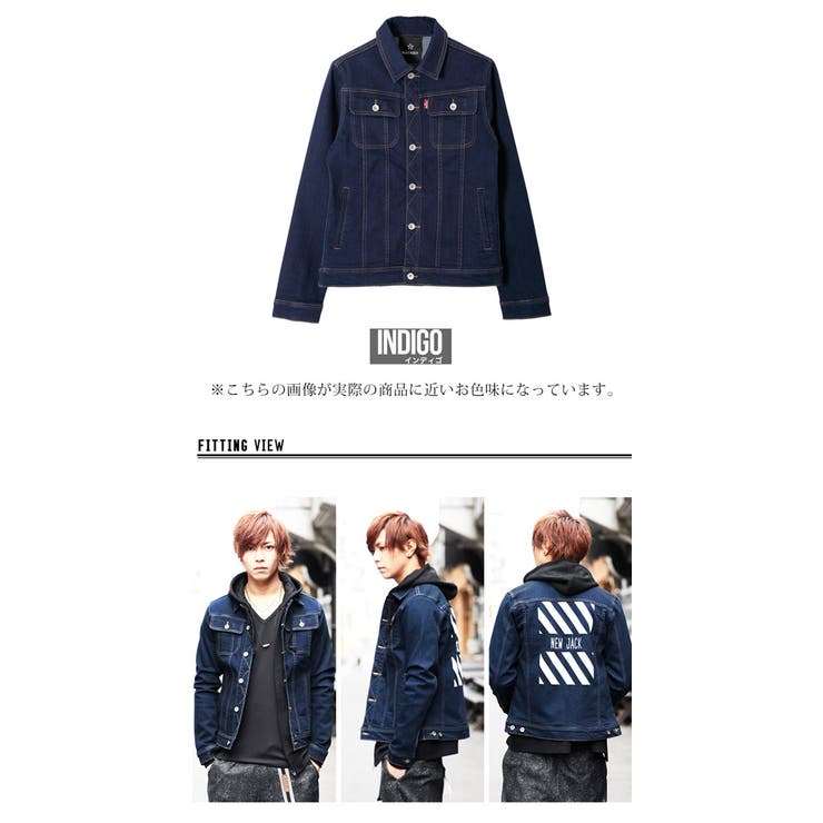 ◇REBTRAIT バックプリントストレッチデニムジャケット◇Gジャン ◇REBTRAIT バックプリントストレッチデニムジャケット◇Gジャン