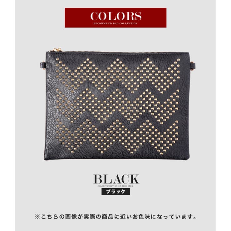 ◇SEANA ゴールド スタッズクラッチバッグ◇クラッチバッグ[品番