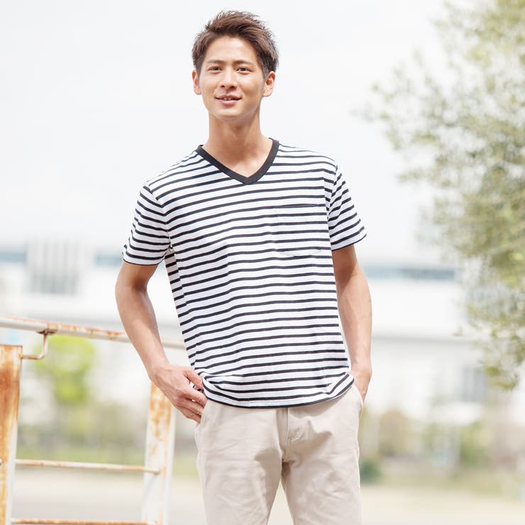 ◇フルーツ2枚組ポケット付VネックパックTシャツ◇Tシャツ メンズ