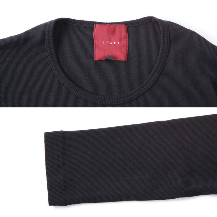 ラス1 SEANA シーナ アシメテレコロングカットソー 2枚セット ◇SEANAダメージ ロング Tシャツ◇ロンT[品番：JG000008529