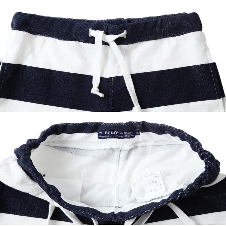 coco 中古 ピージージー PGG メンズ ハーフパンツ 3(S) 紺×白 ネイビー×ホワイト ボーダー 中古 メンズ ピージージー PGG ハーフパンツ 3(S) 紺×白